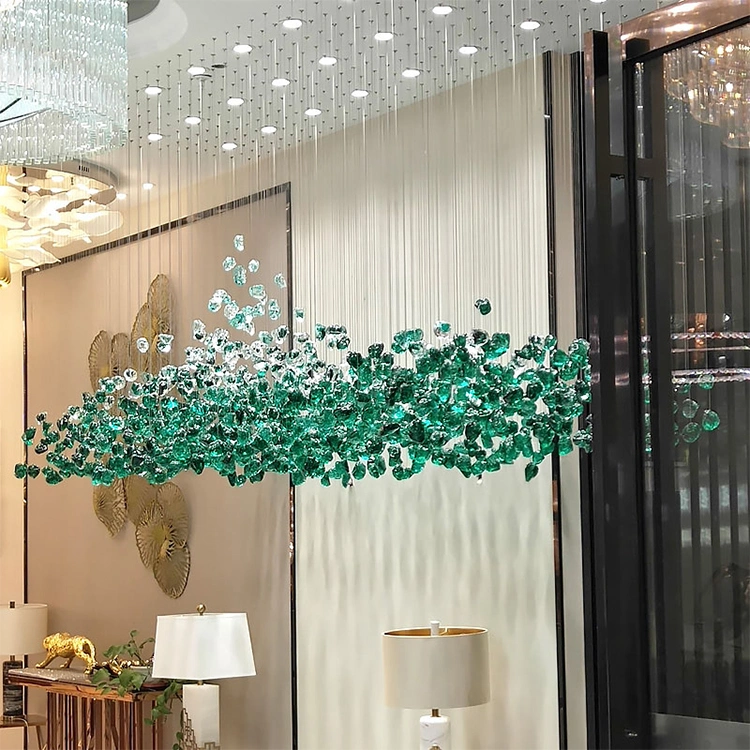 فندق حديث على طراز Professional Quality، الردهة الرئيسية، ديكور فيلا الولائم إضاءة متدلية ضوء مخصص كبير مشروع كريستال ثريا LED زخرفية