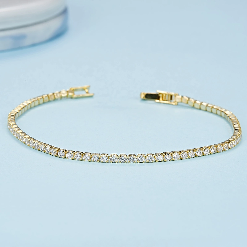 Rhodium/Gold/Rose Gold Fashion Jewelry Cubic Zirconia Tennis Bracelets for Men & Women