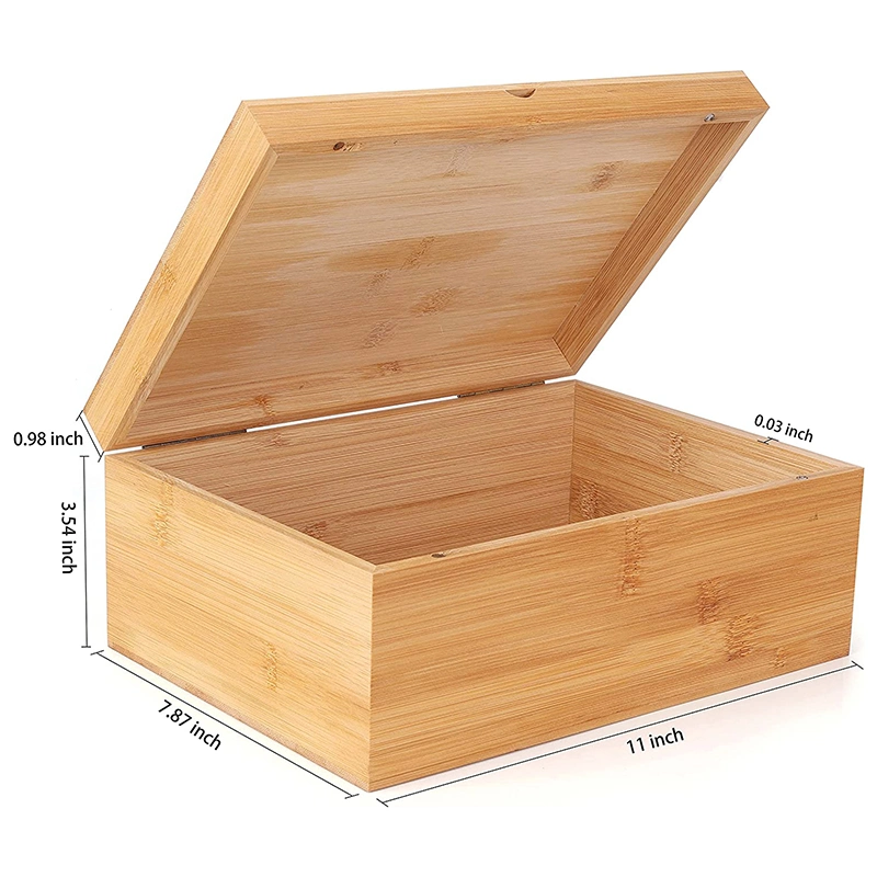 Bamboo Wooden Storage Box Natural Wooden Box for Crafts Decorative Box