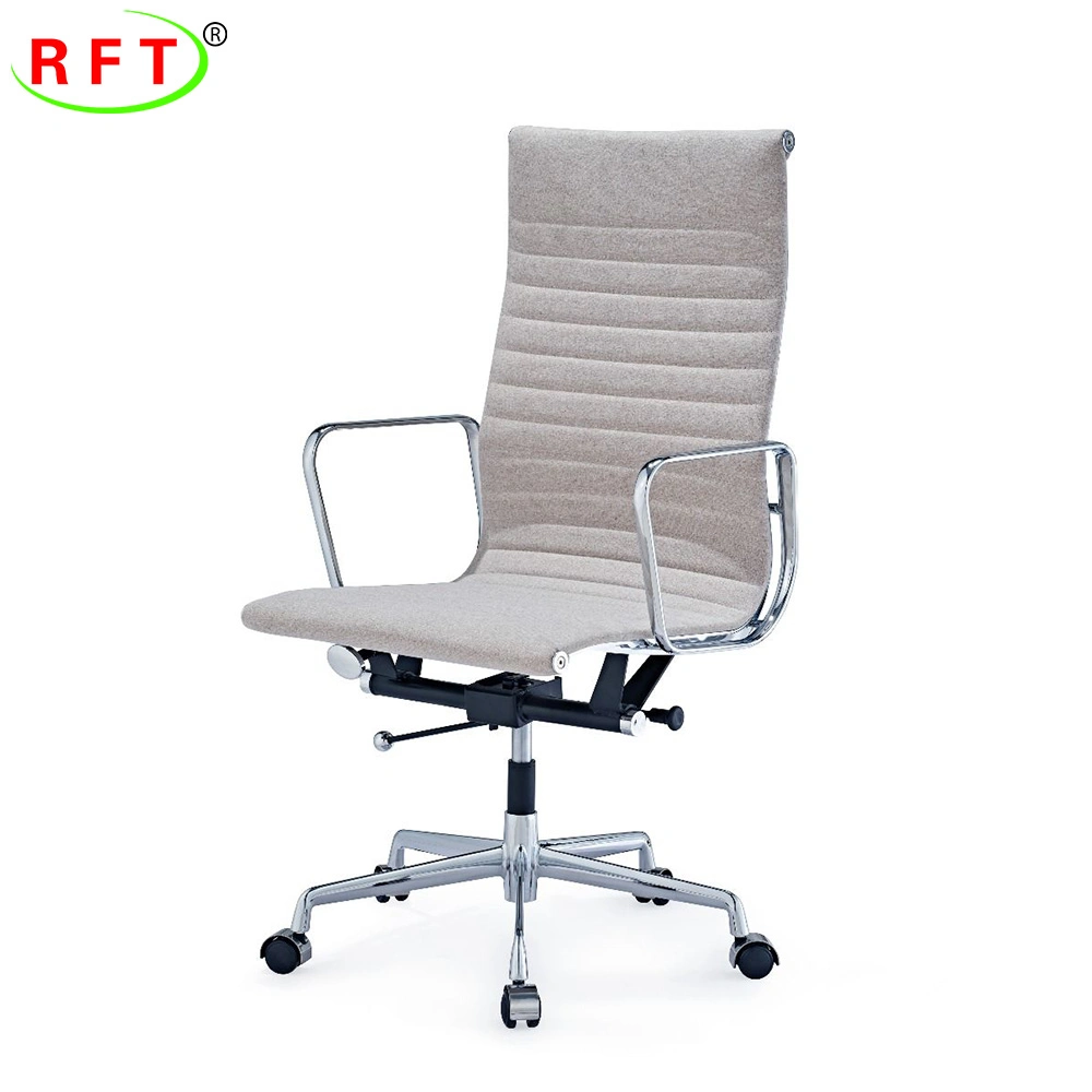 Light Grey Fabric Linen Abjustable Design Popular Computer Revolving Executive Chair