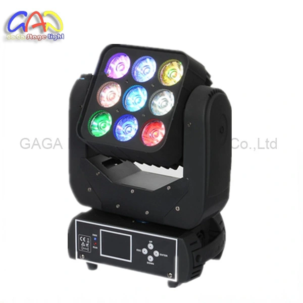 RGBW 4in1 9*12W Matrix LED Moving Head Wash Light