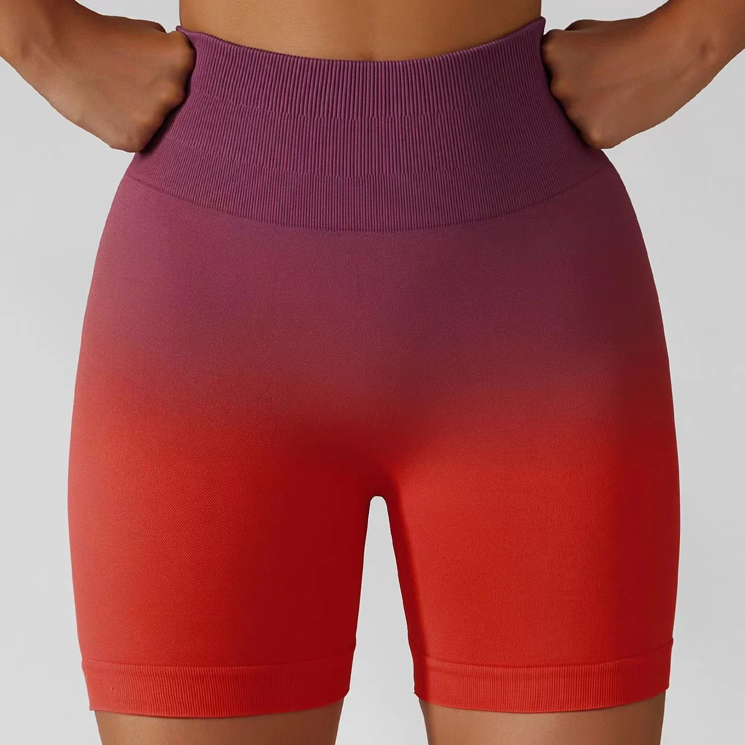 Gradient Sweat-Absorbent confortable couleur Sports Women' s Salle de gym Shorts