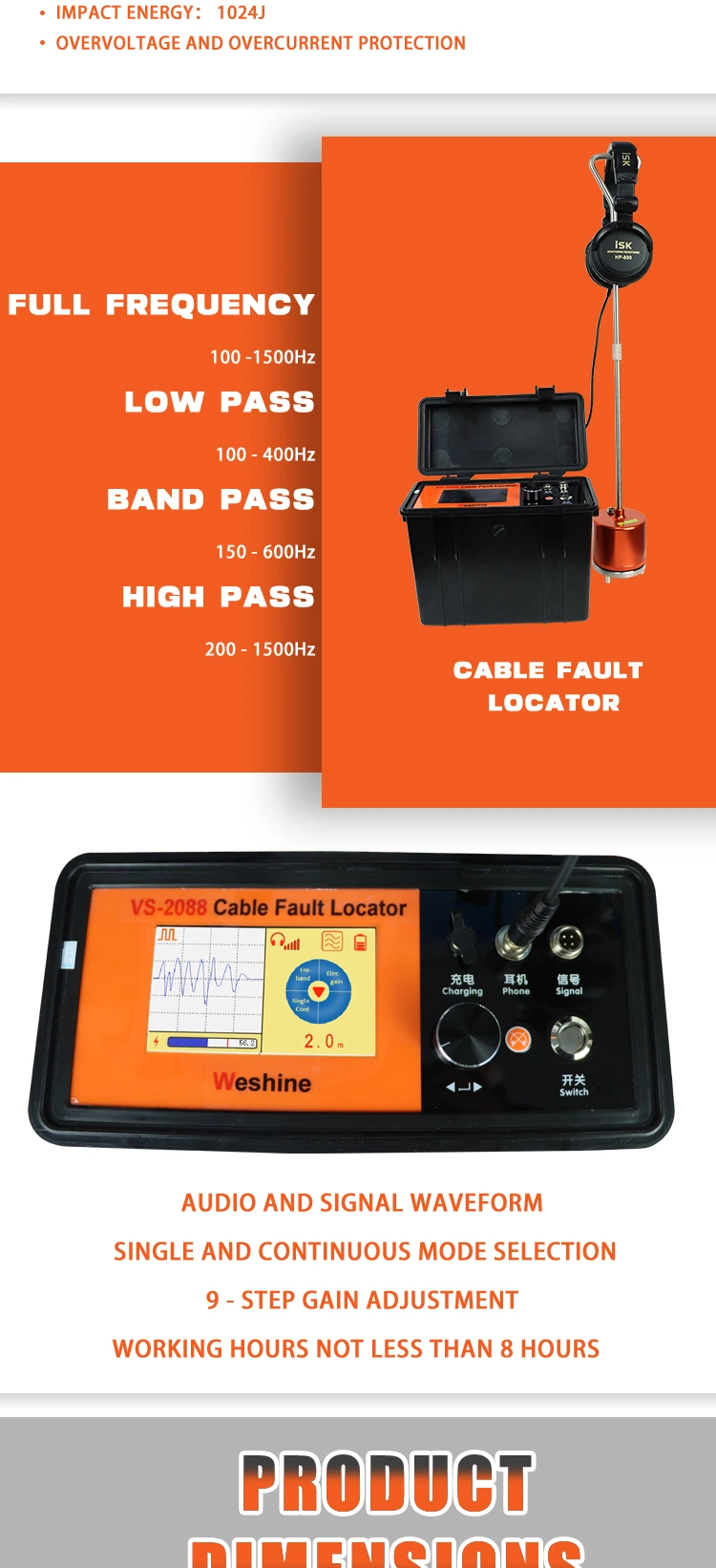 cable locator signal transmitter Location System Optical Fiber Pipe underground cable detector