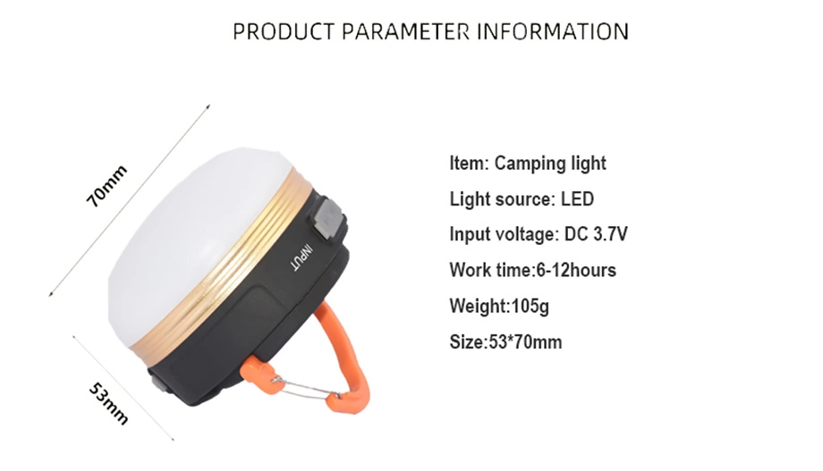 LED Waterproof Campsite Camping Lantern Portable Tent Light Hook Handheld Emergency Lamp