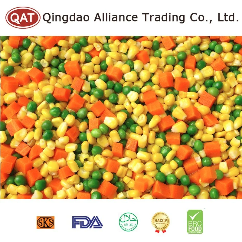 High quality/High cost performance Frozen Mixed Vegetables IQF 3 Ways Green Health Vegetables Blend with Carrots/Peas/Corn/Green Beans with Retail Bulk Price