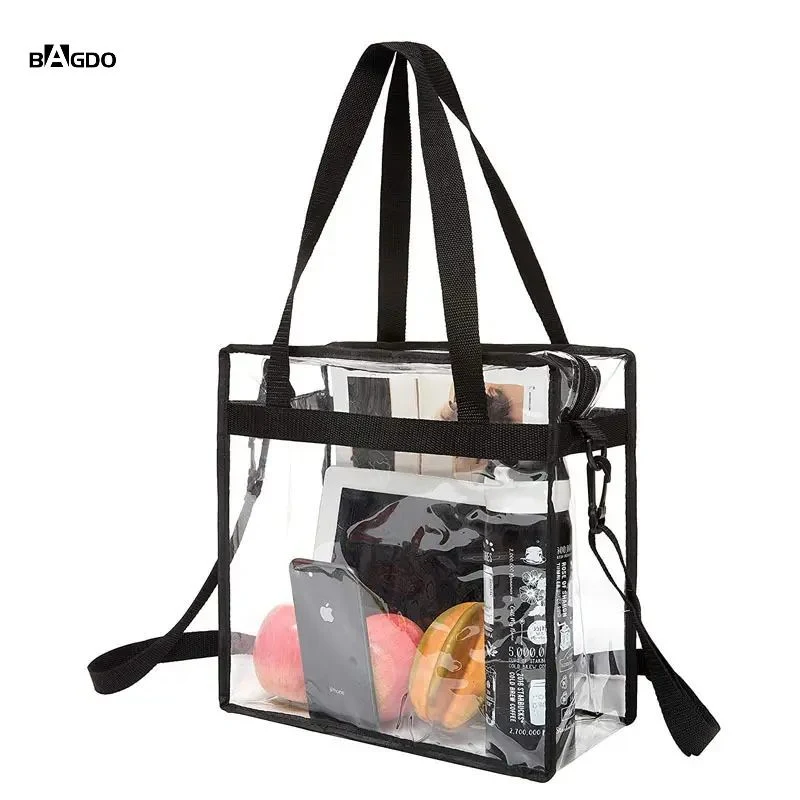 See Through Clear PVC Plastic Ladies Tote Bag for Men Women