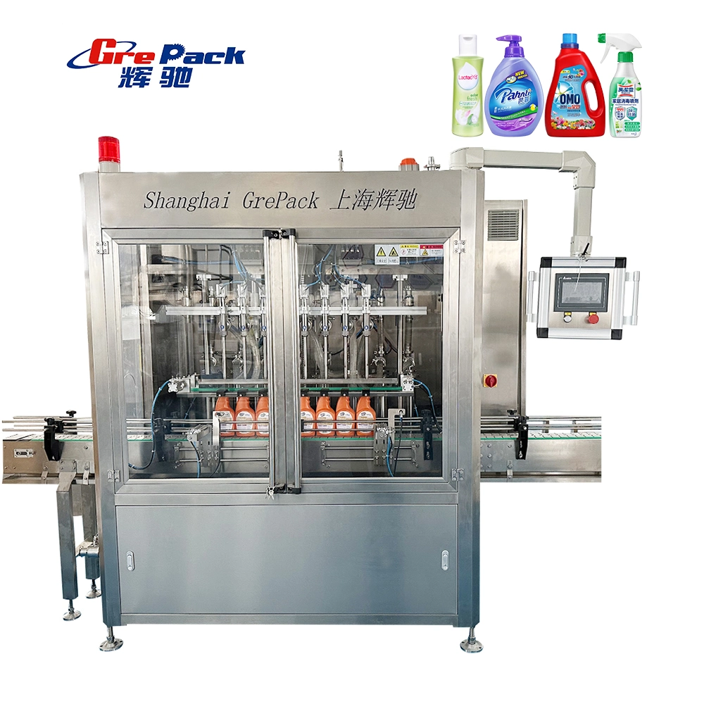 Automatic Hand Washing Liquid Shampoo Cleaning Detergent Sanitizer Plastic Bottle Volumetric Piston Filling Bottling Capping Machine