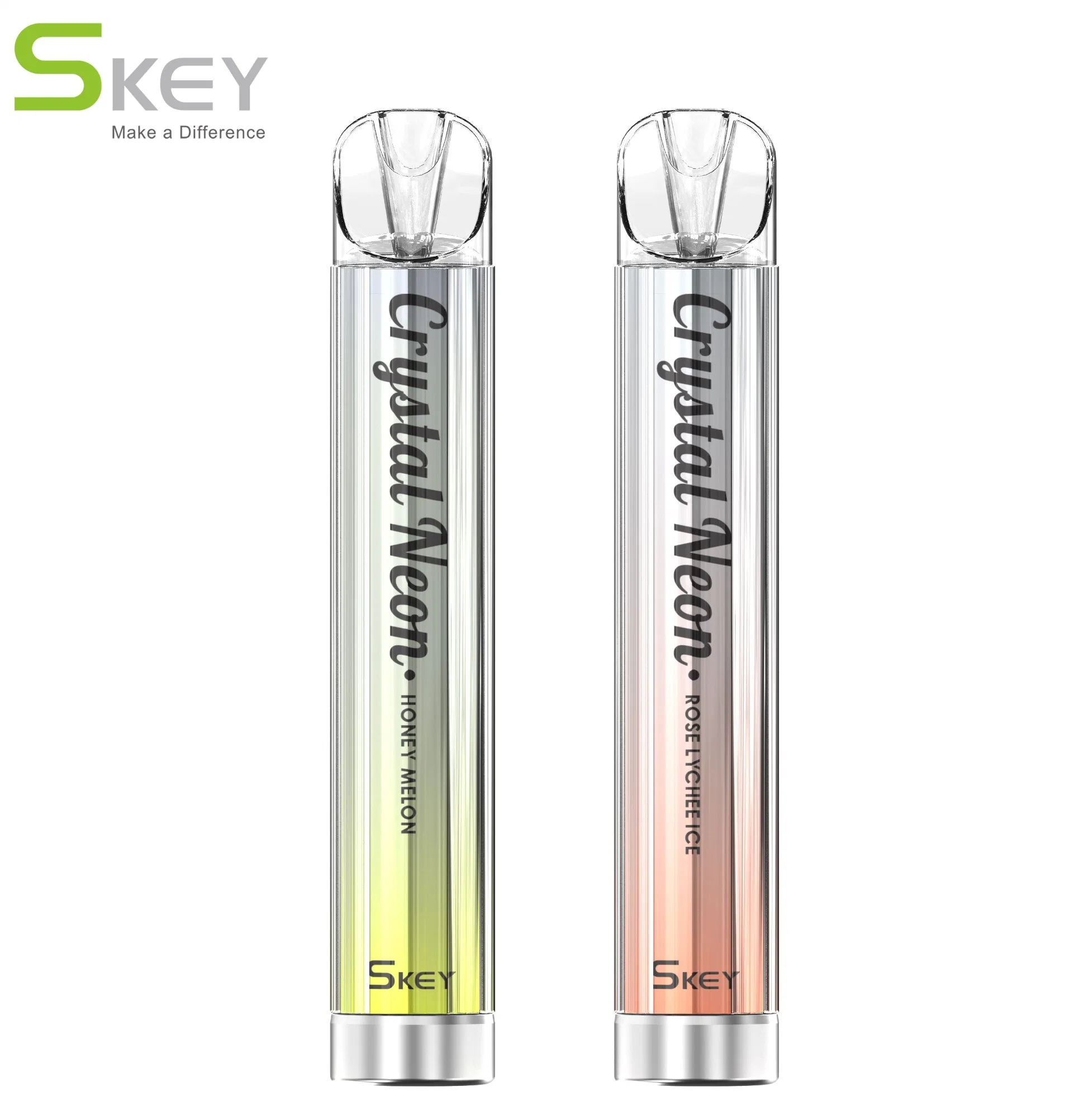 Hottest Selling OEM ODM Mesh Coil 600 Puffs Crystal Neon Disposable/Chargeable Vape Vs Ske Crystal Bar 600