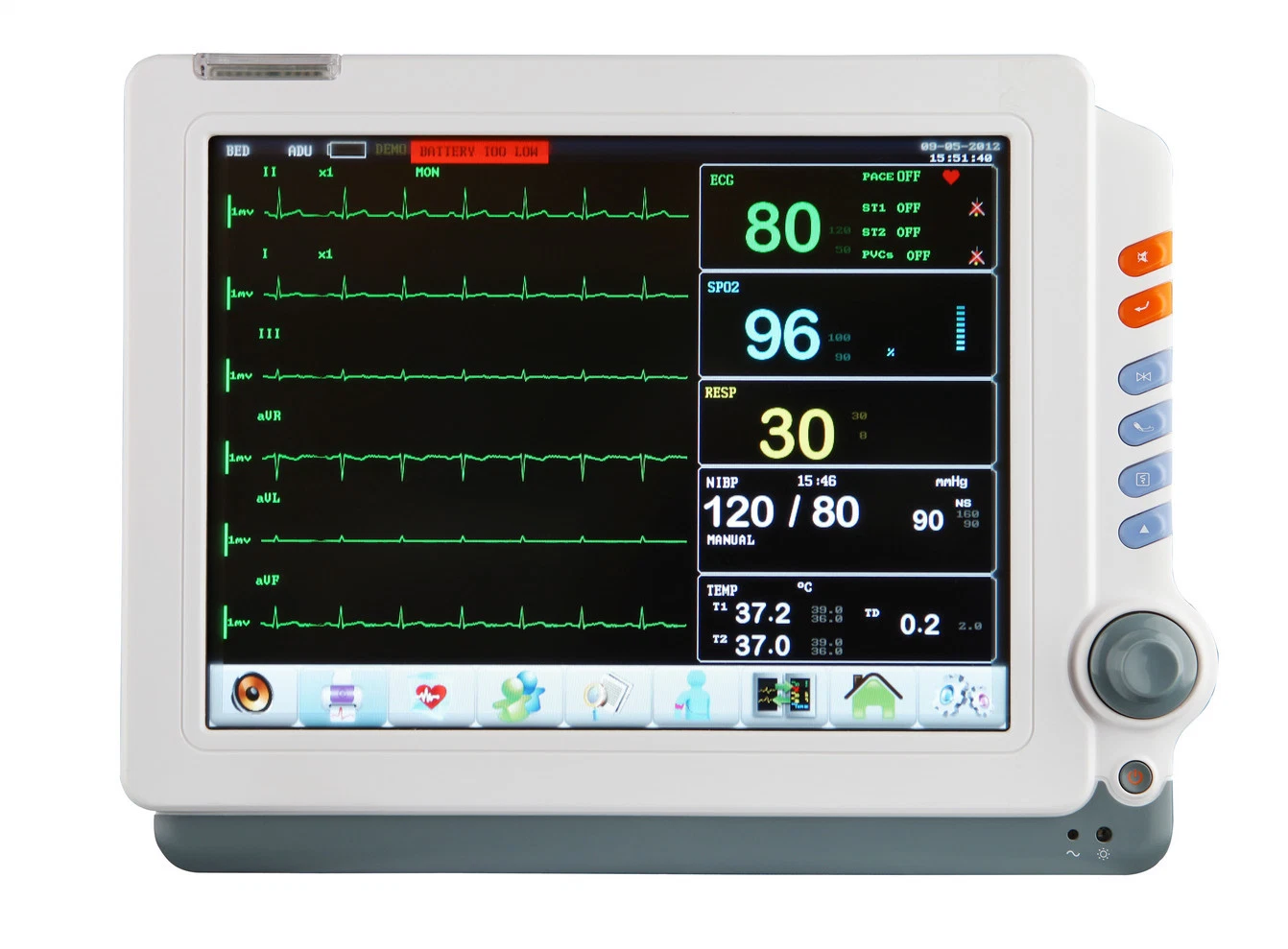 Equipo médico Yspm90c Monitor de paciente portátil