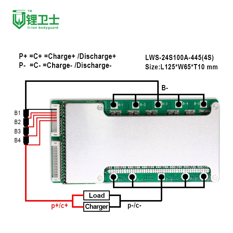 Lws Battery BMS 24s 100A 48V Smart Lithium Battery Management System with Bluetooth