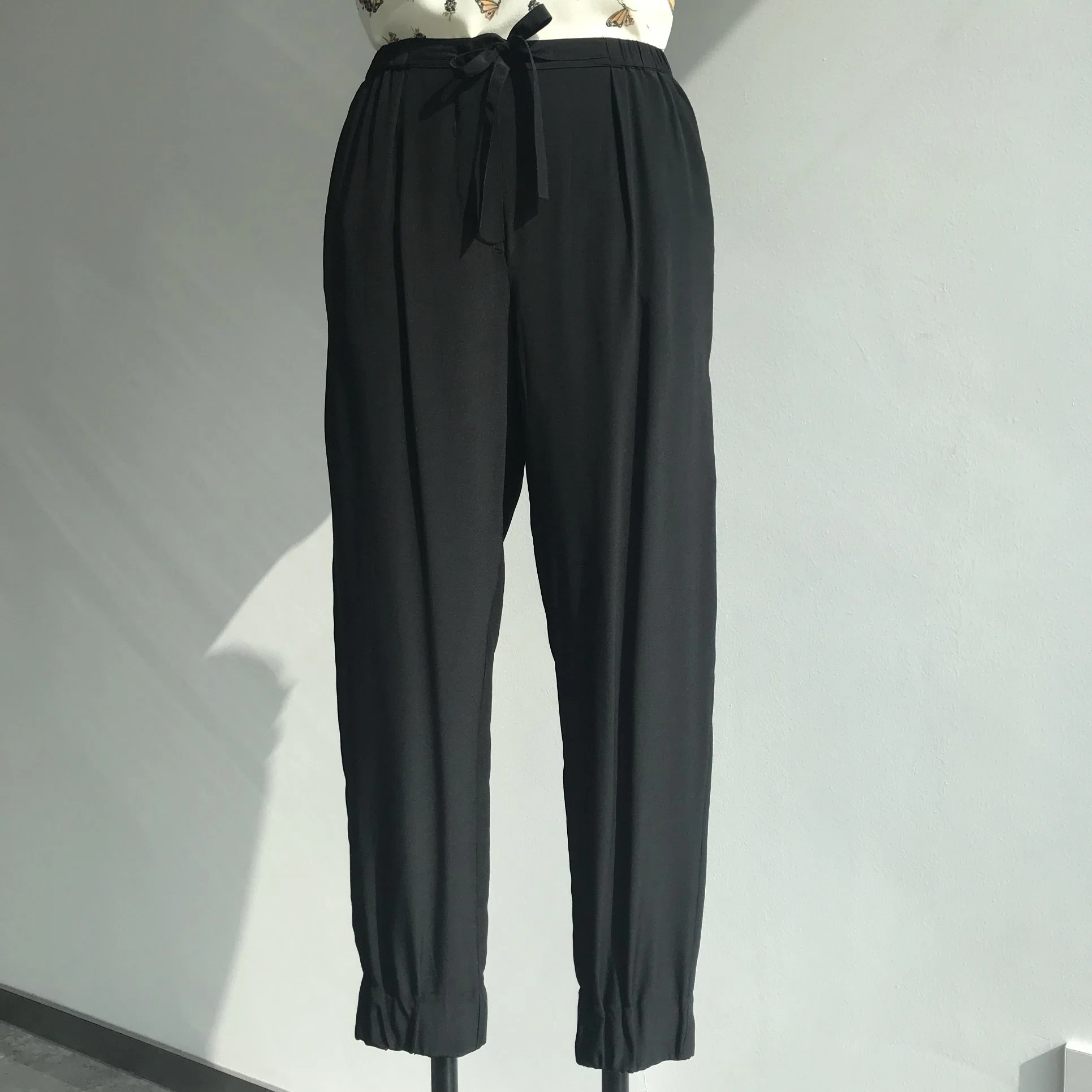 Women Silk Sandwash High Waist Loose Pants Casual Solid Color Trousers