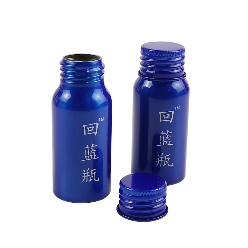 50ml botella de bebida funcional azul personalizado embalaje de aluminio