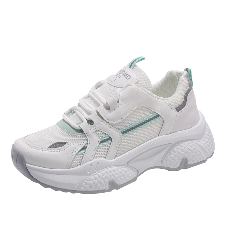 Удобные Дышащий простой леди мода обувь кроссовки белого цвета обувь женщин обувь спортивную обувь