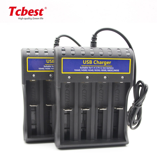 Charger Super Charge Black Color Rechargeable Lithium Battery Charger for 10440/14500/14650/18650/26650 Rechargeable Batteries