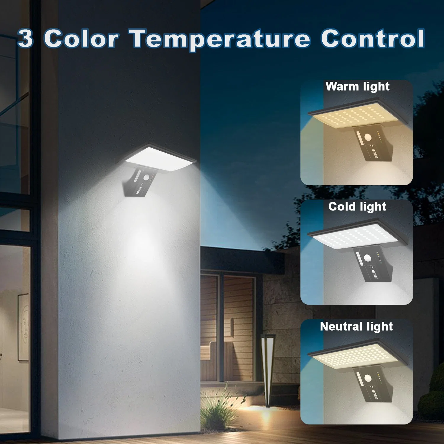 Jesled Outdoor Motion Sensor LED Flood Light IP65 Wasserdichter Garten Solarlampe für Yard Patio Garage