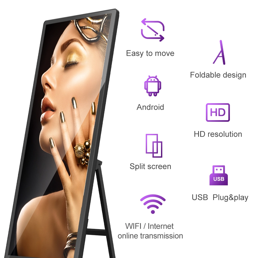 Benutzerspezifisches 75-Zoll-Touch-LCD Ultra Thin Android Network GPS Werbung Player Ständer Display LCD Digital Signage