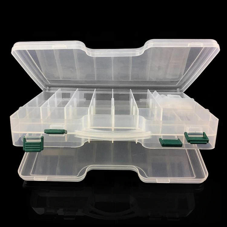 Topwin Double Sided Fishing Tackle Box 29.5*19*6cm Compartments Lure Hook Storage Box Fishing Plastic Storage Case