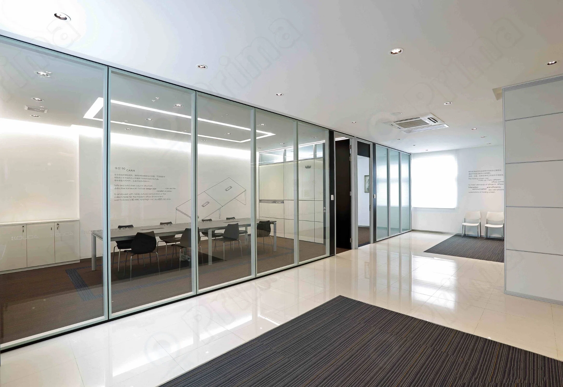 Foshan Fabrik Glaswand Die Neueste Office-Partition Glas Offical Trennwand