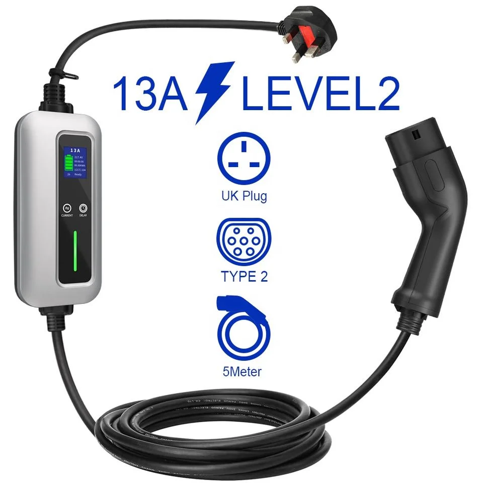 Level 2 AC 32A 1 Phase Portable Fast EV Charger 7kw Type 1 SAE J1772 with EU Plug