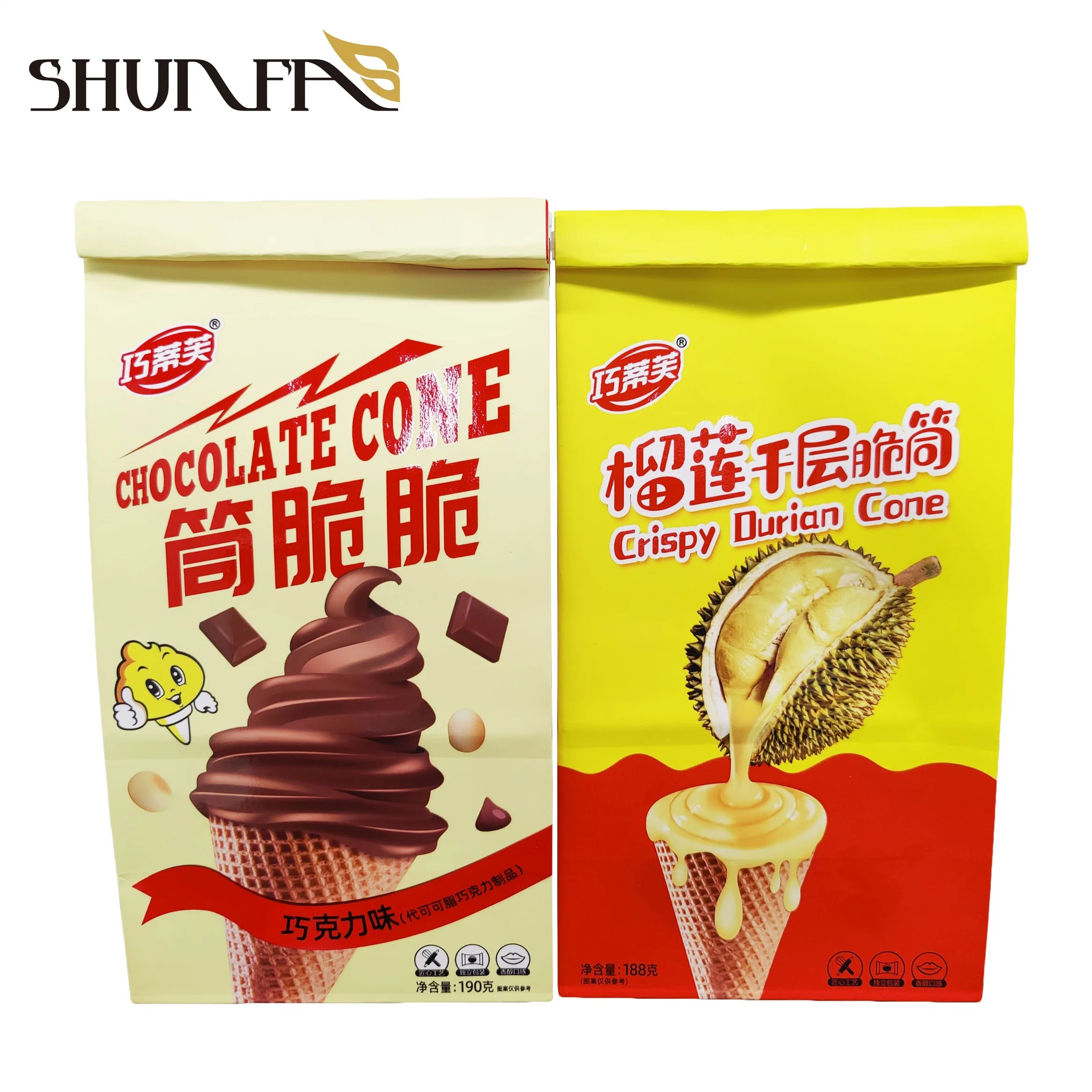 Hot Sale Square Bottom Packaging Pouch Ice-Cream Chocolate Snack Packing Bag