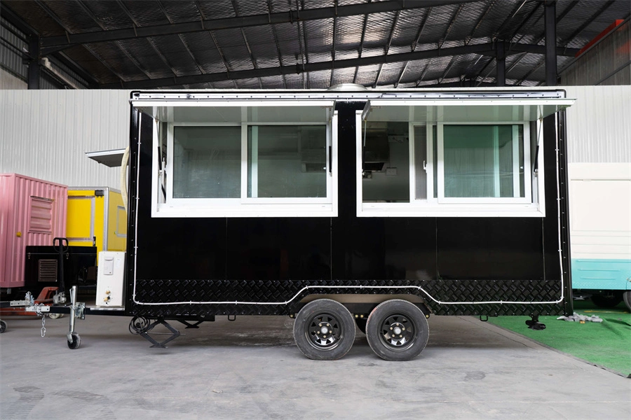 13ft barra de comida móvil a medida Kiosk camiones de remolque de comida remolcable