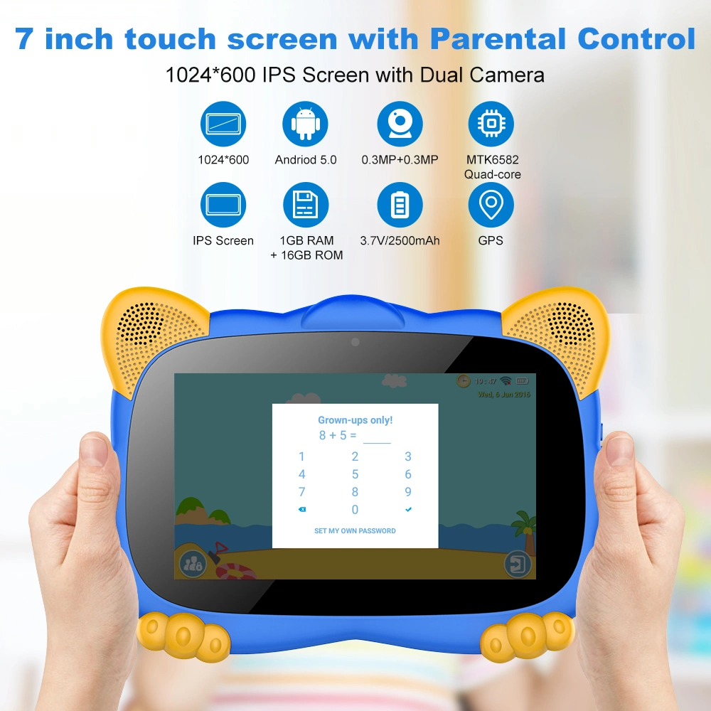 7'' Cute Animal Appearance Kids Intelligence Games Educational Tablet China Tablet PC for Children