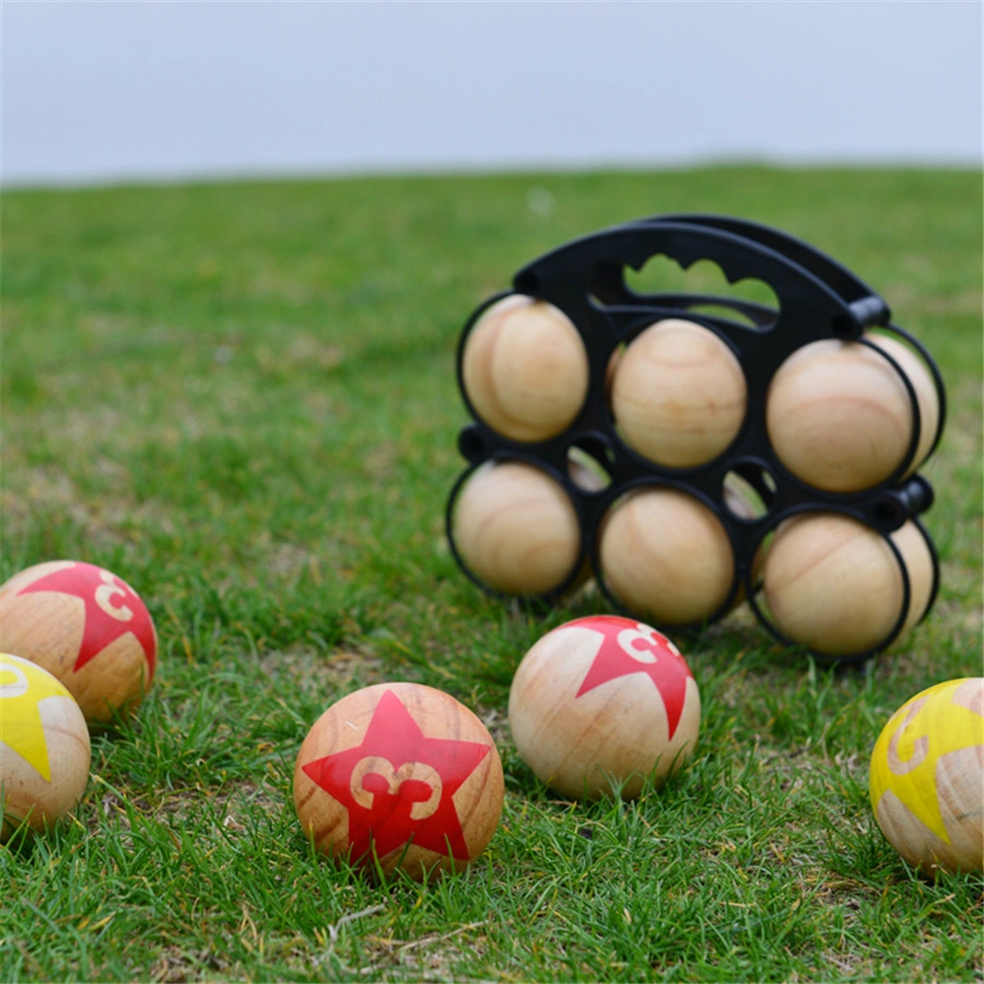 Wooden Bocce Ball Set Team Competition Outdoor Lawn Beach Games