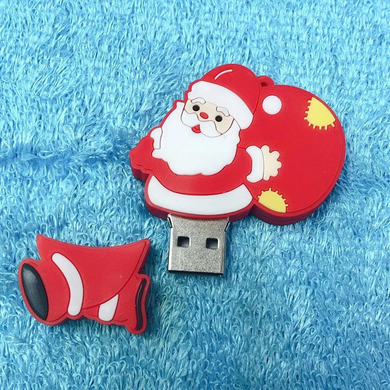 Santa Claus PVC U disco de Navidad USB Flash Stick