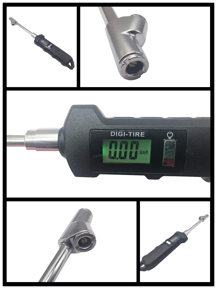 Digital Tire Pressure Gauge 230 Psi Heavy Duty Dual Head Stainless Steel Made for Truck and RV with Backlit LCD and Flashlight