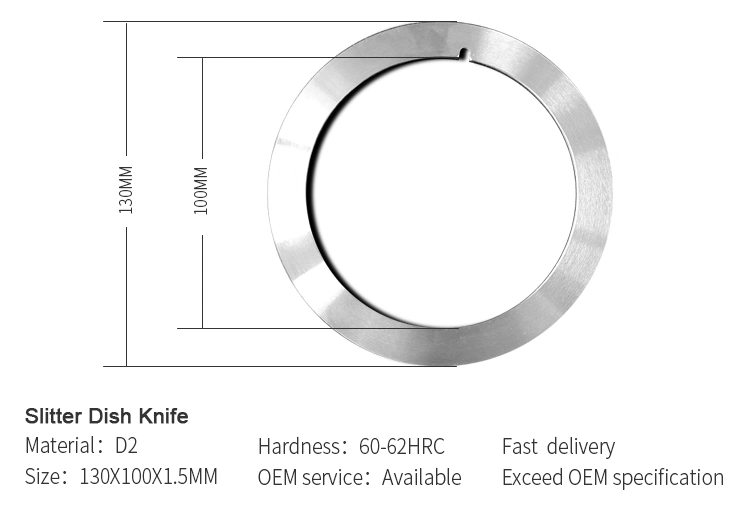 130mm Industrielle Papierrollen-Bandschneidemaschine Messer Hartmetall Rundmesser Mit Klinge Für Schneidemesser