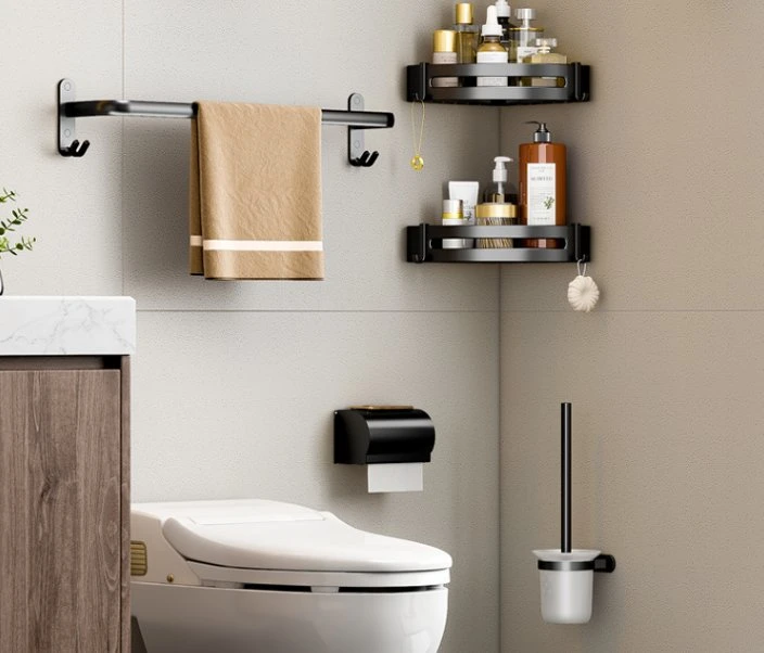 Non Perforated Toilet Brush Rack Wall Mounted