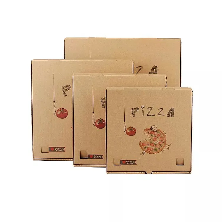 Cheap Corrugated Packaging Pizza Custom Printed Takeaway Brown Pizza Box