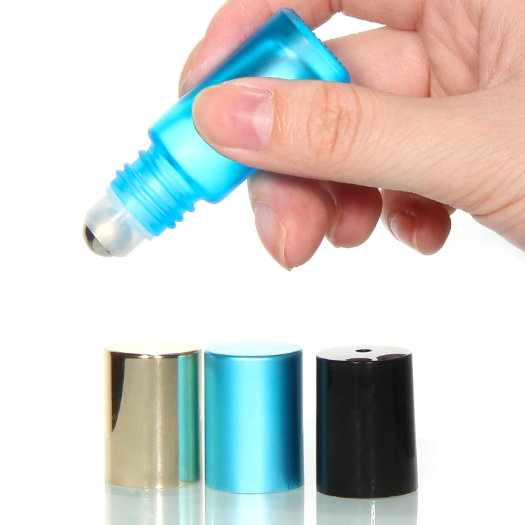 in Stock Reusable 5ml 10ml Black Blue Amber Spray Glass Aromatherapy Tube Vials with Roller Balls