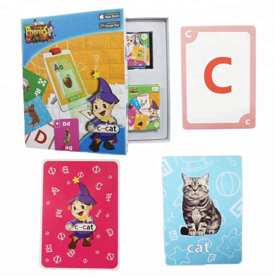 China Supplier Free Sample English Educational Learning Phonics Games Educational Toys Plastic Playing Cards