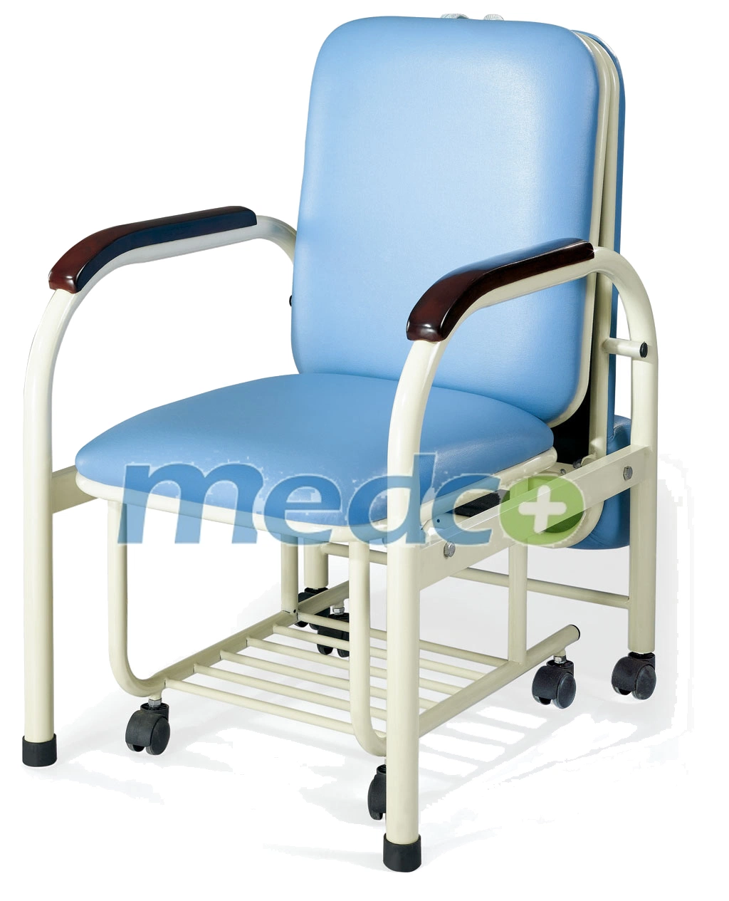 Steel Power Coated Used Hospital Accompany Attendant Chair Bed