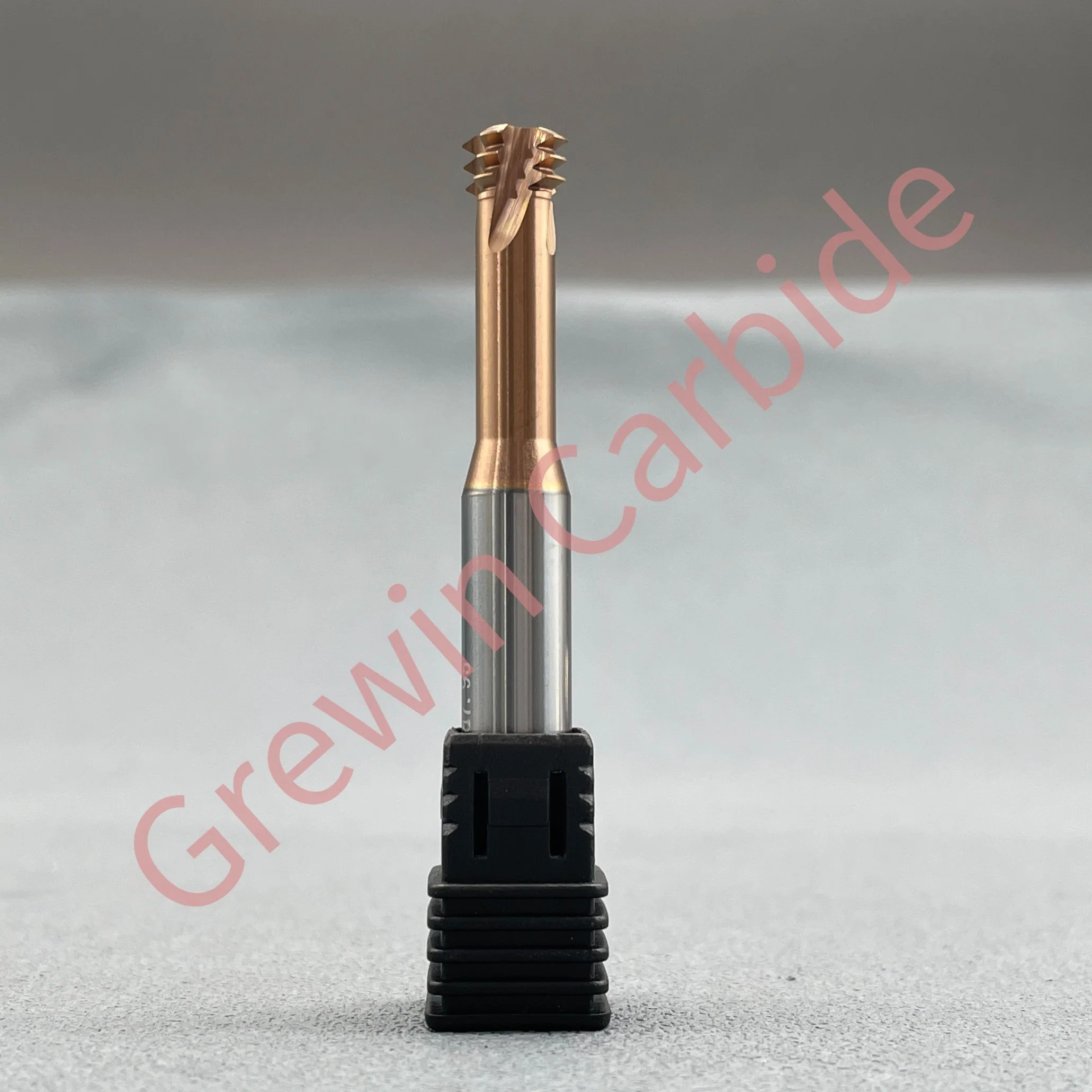 Gw Carbide-Thread End Mill Cutters Carbide Thread Milling Cutter for Metal with Copper Coating