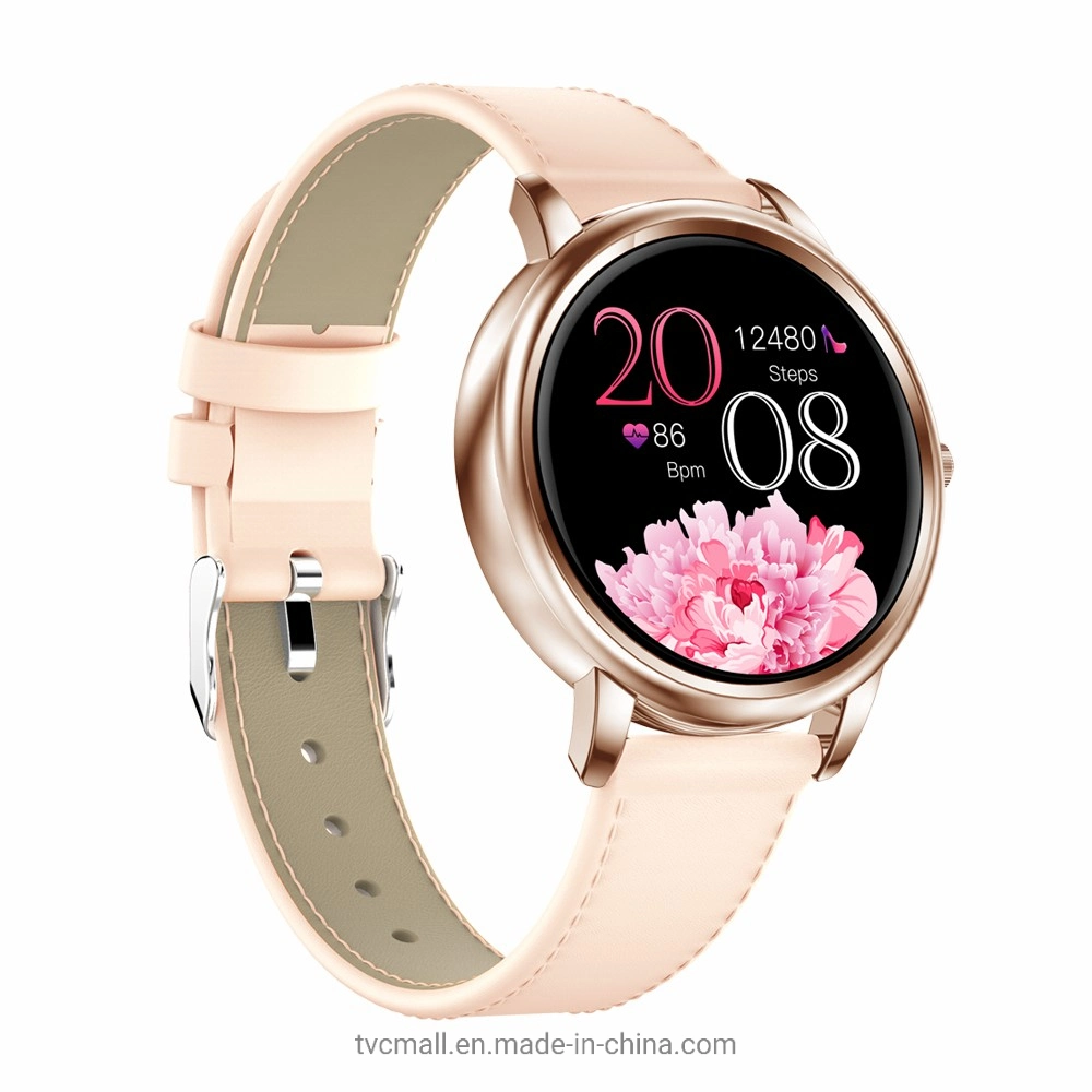 Mk20 de la mujer Reloj inteligente Bluetooth [Impermeable Correa de piel] Smart la Frecuencia Cardíaca Pulsera Tensiómetro Fitness Tracker