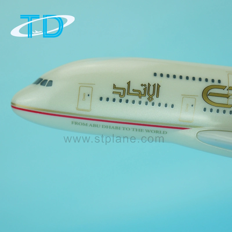 Plastic Craft A380 Etihad 37cm Passenger Plane Model for Business Gift