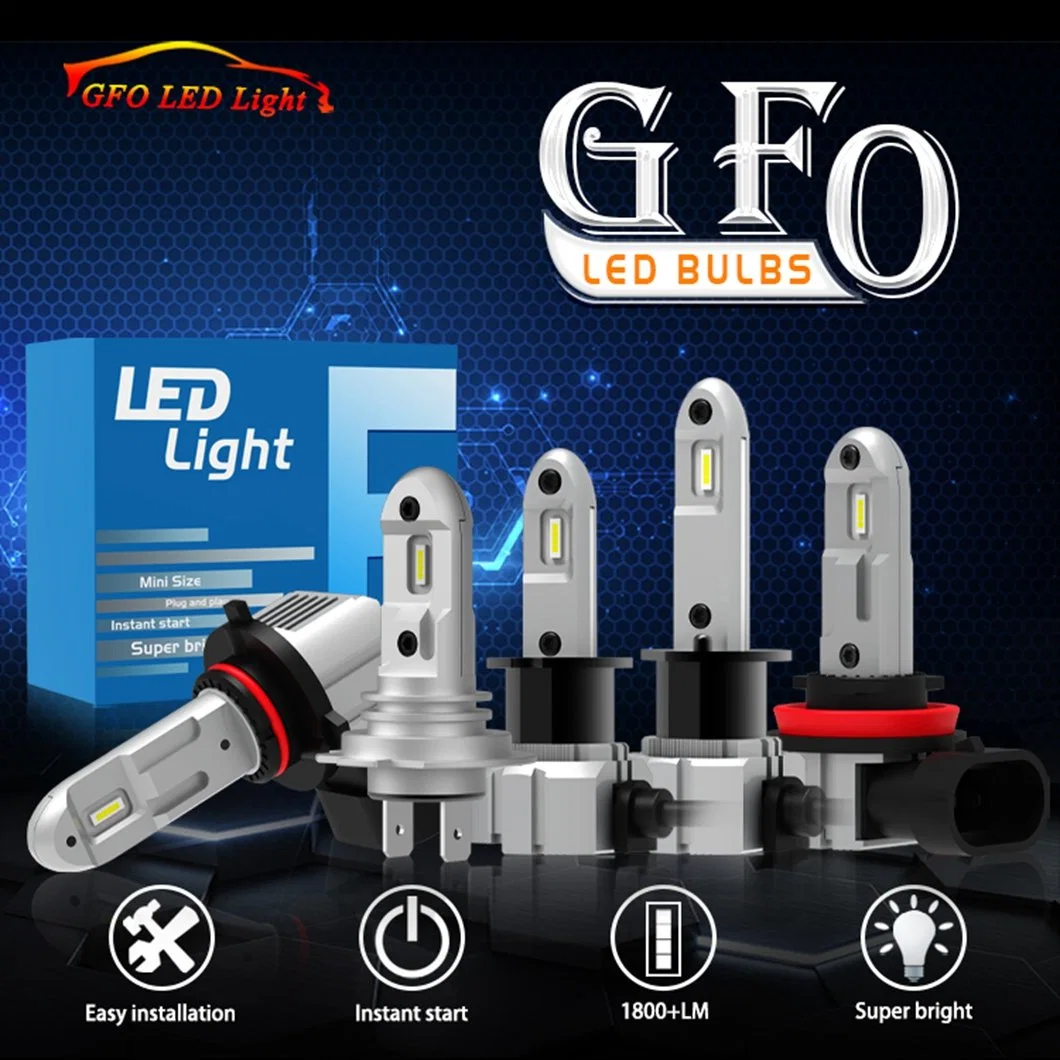 Gview Gfo H1 H4 H7 H8 H11 H10 9005 9006 مصباح الضباب الأوتوماتيكي LED كل السيارات