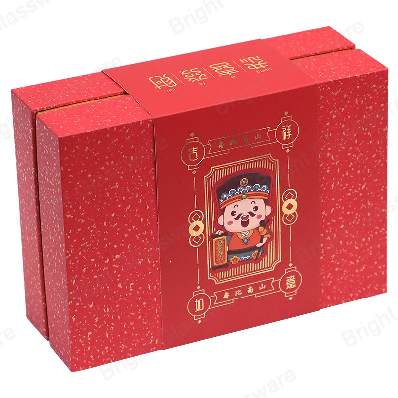 Emballages en carton rouge de luxe cadeau personnalisé boîte à thé de l'impression avec sac de conception