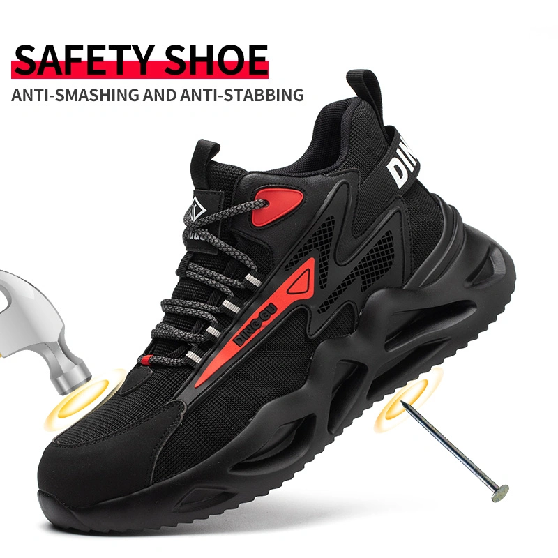 Herren Stahl Zehenschutzschuhe, durchstichfeste Anti-Skid-Arbeitsschuhe, leichte atmungsaktive Industrie-Bau-Sneakers