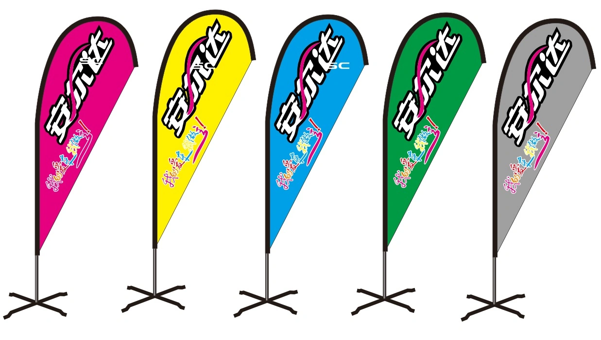 Customized Beach Advertising Digital Polyester Fabric Colorful Display Feather Banner Teardrop Flag