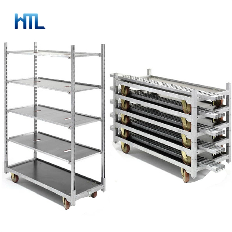 Support Customization Metal Transport Plant Display Nursery Rack Trolley