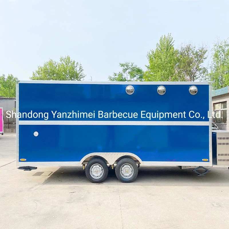 BBQ Coffee Ice Cream Waffle Crepe Food Trailer Fiberglass Braking System Auto Food Truck Food Cart