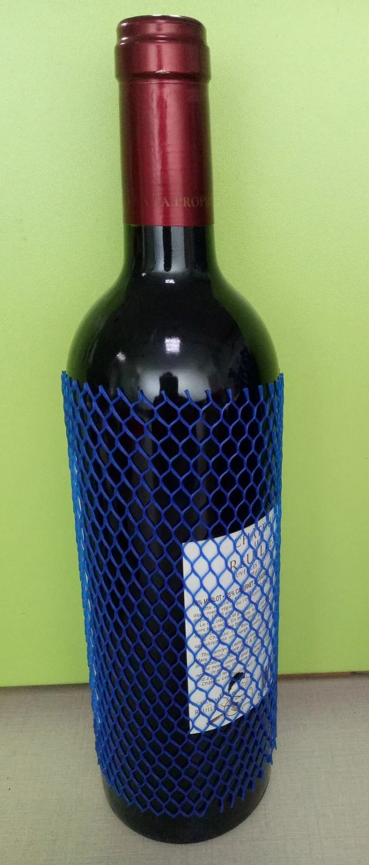 Funda de embalaje malla protectora para botellas de vino malla, malla protectora para botellas de vino