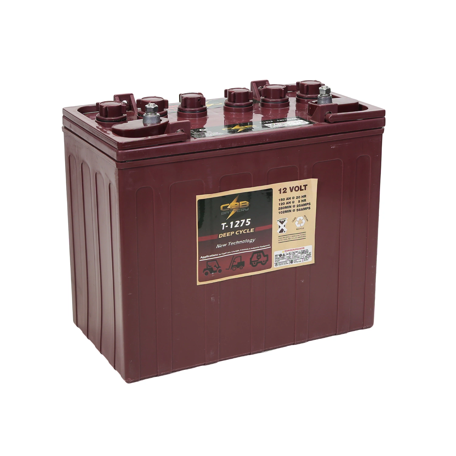 Batterie au plomb Motive à cycle profond 6V 225ah utilisée pour Machine de nettoyage de plancher chariot de golf Trojan semblable batterie gel T105