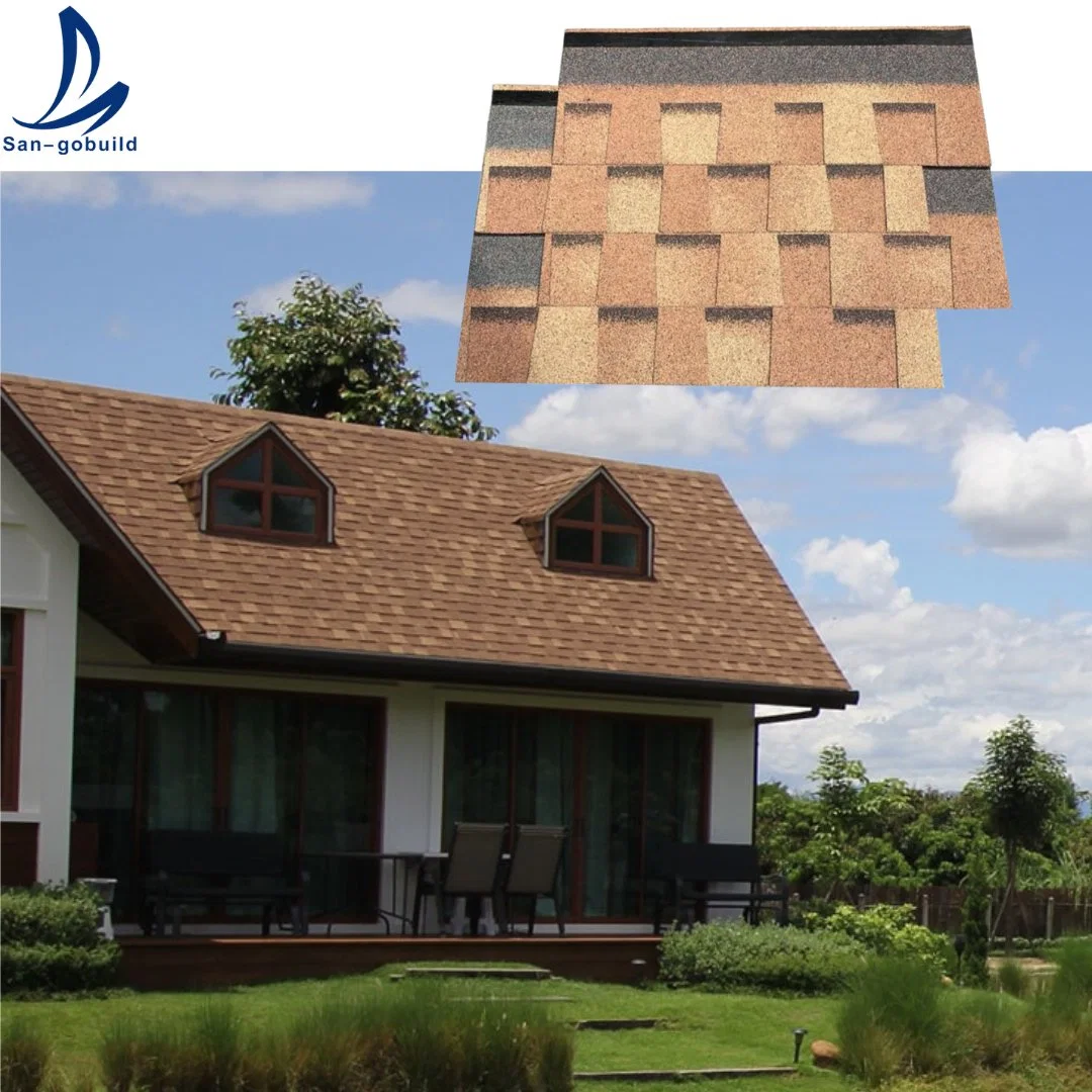 Industrial Fiberglass Modified Bitume 3-tab Asphalt Shingle baldosa para Casa