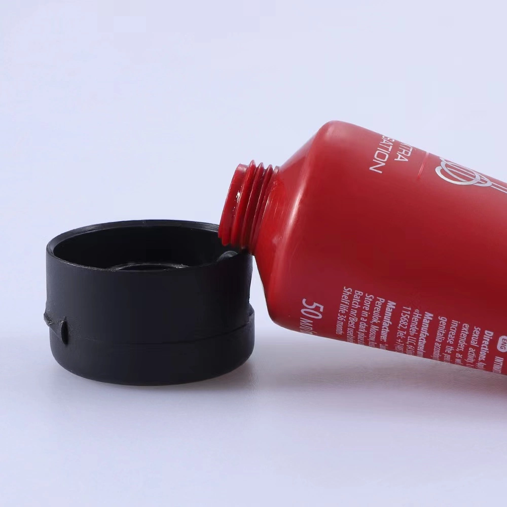 Personnalisé 100ml avec de l'écran de soie rouge noir Lait corps cosmétique de volet de l'emballage flexible