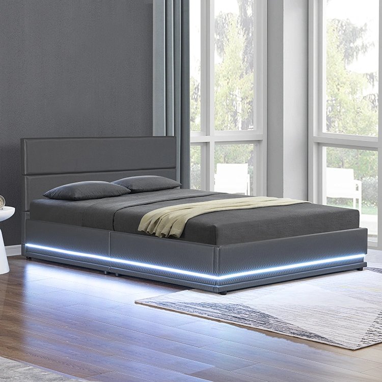 Willsoon Furniture 1705-1-2-3G Modern King Size Upholstered E-Commerce Hot Sale LED Bed