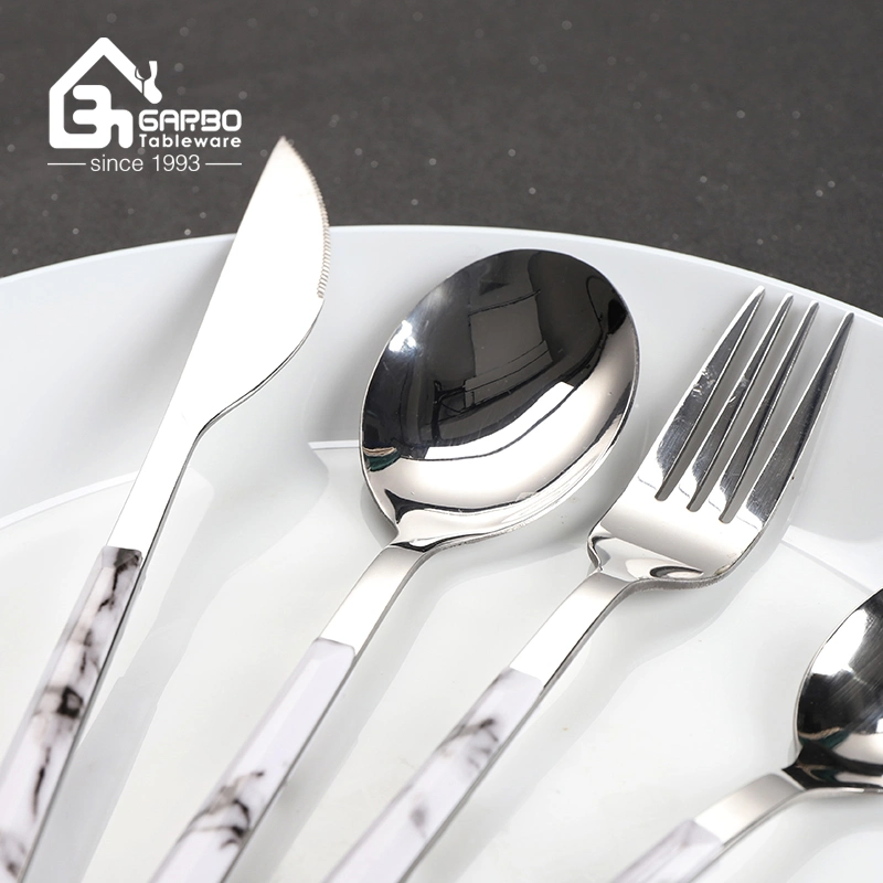 Factory Cheap Price Color Handle Silverware Mirror 24PCS Royal Stainless Steel Cutlery Set